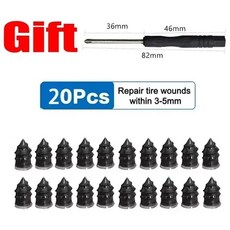 진공 타이어 수리 못 자동차 오토바이 자전거 휠 수리용 고무 차량 액세서리에 적합, 12. 20pcs set-big, 1개