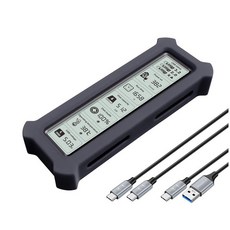 ShuoLe M2 NVMe/SATA SSD 인클로저 라이브 헬스 스크린 포함 USB 32 Gen 2 10Gbps 온도 모니터 UASP/트림 알루, 블랙