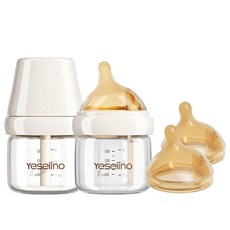 천연 유리 젖병 - 항콜레스테롤 환기 시스템 BPA 프리 느린 흐름 유두 3온스 0-6개월 2팩(유, 3 Ounce + 3 Ounce