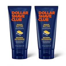 Dollar Shave Club | 면도 버터 2팩 | 민감한 피부용 반투명 면도 크림 및 젤 대체품 부드러운 글라이드를 위해 디자인 면도기 부딪힘과 내향성 모발을 방지하, 합성 무향