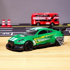 1:36 GTR跑車合金車 仿真模型車 三色可選 合金賽車玩具, 綠色, 1個