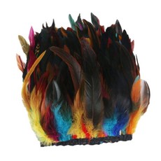 깃털 프린지 봉제 공예품 의류 장식 염색 DIY 공예품 칠면조 조각 깃털 홈 웨딩 가운 용 깃털 트림, 여러 가지 빛깔의, 인공 깃털, 1개