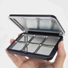 자석팔레트 화장품케이스 거울내장 6칸 틴케이스, 1개