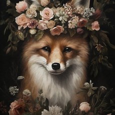 토끼 소박한 너구리 개구리 양 사슴 곰 여우 숲 포스터 페인팅 인쇄 거실 홈 장식, 12. 09