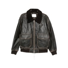 던스트 램스킨 레더 플랩 포켓 코트