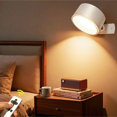 360도 회전 자석부착형 무선 LED 조명등 무드등 리모컨 KC인증 대용량 4000mAh 배터리, 1개, 화이트