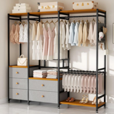 하이피러브 속깊은 확장 튼새맞춤 드레스룸 서랍형 시스템 행거, 블랙(기본형)