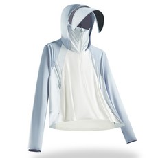 黑膠防曬衣女冰皮原紗防紫外線UPF50+可拆卸大帽檐短款防曬衣