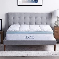 LUCID 10.2cm(4인치) 다운 얼터너티브 & 젤 메모리 폼 매트리스 토퍼 트윈 XL - 한 번에 3개의 토퍼 - 매트리스 커버 스타일 100% 면, Topper, Twin XL