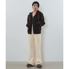 MUSINSA STANDARD WOMAN 우먼즈 벨루어 코듀로이 플레어 밴딩 팬츠 [크림 베이지]