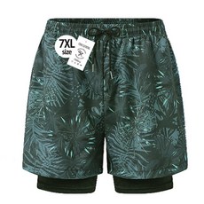 이중 바캉스 비치 수영복 패턴 반바지 52인치까지 바지 빅사이즈 레이어드 특대 휴가 여행 바다 여름 남자