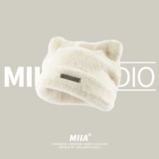 MIIA 貓耳針織帽 韓系毛絨絨堆堆冷帽 秋冬護耳帽