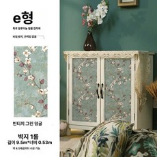 레트로벽지 셀프 엔틱벽지 방수 자체접착 레트로그린3미터, CX2005 빈티지 그린 바인 1롤