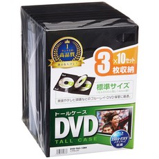 산와 서플라이 DVD 톨 케이스 3장 수납×10 블랙 DVD-TN3-10 BK