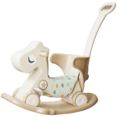 多功能兒童搖搖馬寶寶學步車，嬰幼兒騎乘玩具，安全搖椅, 可可色, 1個