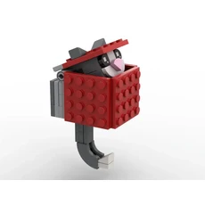 MOC 벽돌 키 체인 거치대 특이한 어린이 장난감 조립 모델 장식 DIY 걸이 링 건설 도시 빌딩 블록, 10 red gray cat