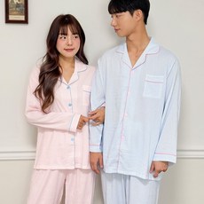 라리리 커플잠옷 구름면 긴팔 파자마 세트 멜로우 상하의 2컬러 자체제작 데일리 홈훼어 (3823)