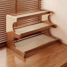 화분 받침대 등나무 짠 2단 거실 화분 통기성 좋은, 3단, 원목