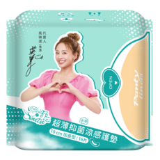 Sweetie 舒芯涼感抑菌護墊18cm加長型 (16片) 超薄透氣 涼感抑菌 私密護理, 16片, 1個, 長