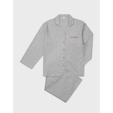 < 메리 투나잇 > 이브니에 아리아나 순면 그레이 도트 하트 여자 남자 커플 빅사이즈 잠옷 파자마 홈웨어 세트 신혼잠옷 부모님잠옷