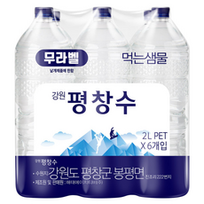 생수전문배송 강원평창수 무라벨 2L 6병 (유라벨/무라벨 랜덤발송)