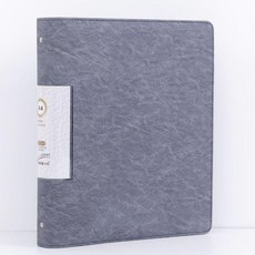 good 資料冊多層插頁夾寶寶孕檢冊學生試卷檔案琴譜夾畫冊, 1個, A4皮質皺紙紋活頁夾 銀灰色 ,單外殼 不帶內頁