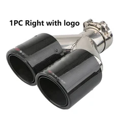 배기음튜닝 머플러 왼쪽 오른쪽 탄소 섬유 배기 팁 스테인레스 스틸 트윈 Y 스타일 튜닝 자동차 액세서리 범용, 01 1 right glossy