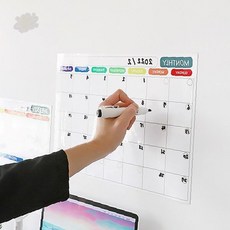 사무실 책상 벽면 부착 월간 일정 계획표 화이트보드 메모 달력 스케줄판, 상세페이지 참조