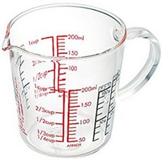 하리오 내열 유리 계량컵 이유식 눈금컵 베이킹 비커 200ML, 1개