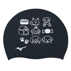 미즈노 도그 실리콘수모 N2JWB045, 블랙, 1개