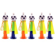 축구 공 모양 응원 호른 랜덤 색상 스포츠 경기 축구 팬 응원 용품 파티 소음 메이커, 6개