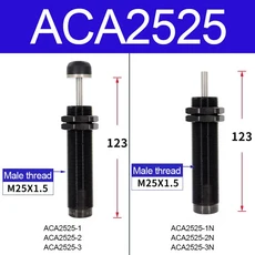 AirTAC Original ACA1007 1210 공압 자체 보상형 충격 흡수 장치 버퍼, 02 -3 Low speed, 08 ACA2525, 1개