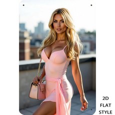 메탈 할로윈 장식 벽장식 핑크 드레스 금발 크리스마스 파티 홈 카페 우아한 계절별 장식품, 1개, 1. 20x30cm