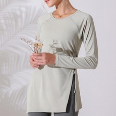 여성 라운드넥 긴팔 운동복 요가복 헬스 옆트임 편한 롱슬리브 티셔츠