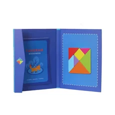 자석 탱그램 퍼즐북 휴대 31x19cm 몬테소리 어린이 교육 도형 맞추기 학습 지능 개발 장난감, 01 1pcs random color