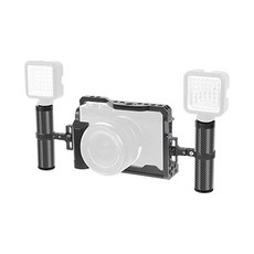 BGNing 알루미늄 카메라 케이지 후지필름 XE4 호환 맞춤형 테두리 프레임 콜드 슈 아리 마운트 핸드그립 손목밴드 조명 모니터 홀더 (케이지), BGNing 콤보 A