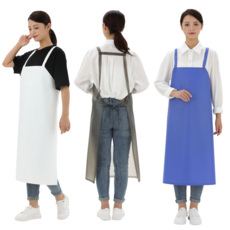 고주파 우레탄 H형 방수 앞치마, 1개, 중형 - 보라