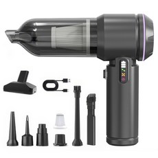 RUN기술 휴대용 무선 다용 도청소기 자동차와 집에서 겸용 초강력, 블랙