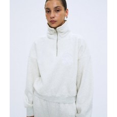 PARTIMENTO WOMEN 클래식 로고 하프 집업 스웻셔츠_멜란지 370443