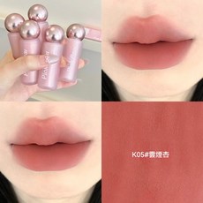 PINKBEAR皮可熊 貼貼唇泥 霧面唇釉 高飽和度遮蓋唇色 深唇適用, 1個, K05# 雲烟杏 ❤️烏龍杏茶