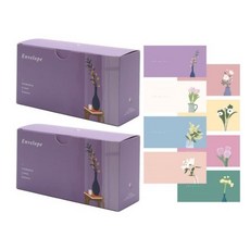 핑크풋 10000 플로망스 가로봉투 8종 x 12p 세트, Purple, 192개