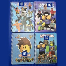 로블록스 굿즈 공책 스프링노트 줄노트 초등 인기템 문구류 다이어리, 4개, 초등 다이어리