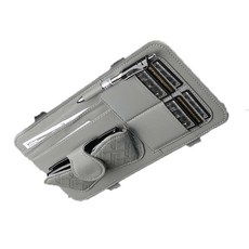 超級賣 汽車加厚皮革質感遮陽板收納袋(高檔頂級皮革款), 沉穩灰(高檔頂級皮革款), 1個