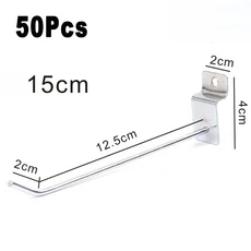 50Pcs 슬롯 보드 판금 선반 정렬 후크 차고 작업장 스토리지 디스플레이 조직 철강 교수형 도구 랙, 04 15cm