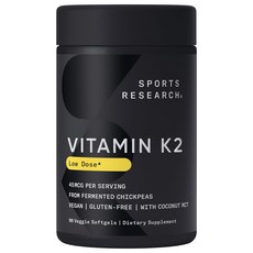 SPORTS RESEARCH 維他命 K2 45mcg 素食軟膠囊, 1個, 90錠