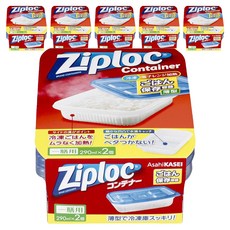 지퍼락 컨테이너 밥 보관용기 1인분용 290ml, 6개, 2개