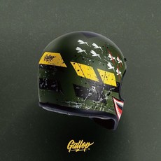 捷寶騎士部品 gallop 王牌 復古 老學校風格 二戰 飛虎隊彩繪 山車帽 全三色, 復古消光軍綠,M, 1個