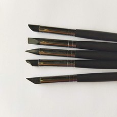 矽膠筆套裝 矽膠筆 油畫棒擦拭筆 刮膠筆 橡膠筆 五支入 美甲 留白液 陶藝 塑形, 1個, 8mm五件套(黑)