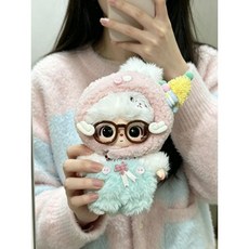 10/15/20cm 인형 가죽 솜깅이 솜인형옷 아이돌 베레모 재킷 귀여운 인형옷 솜인형, 딸기 아이스크림 머리+옷+안경