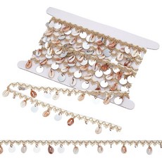 PU 가죽 스웨이드 벨벳 프린지 태슬 가죽 재봉 트리밍 DIY 가방 신발 스커트 드레스 크래프트, 1개, 페일 골든로드 277